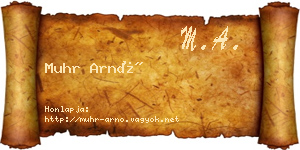 Muhr Arnó névjegykártya
